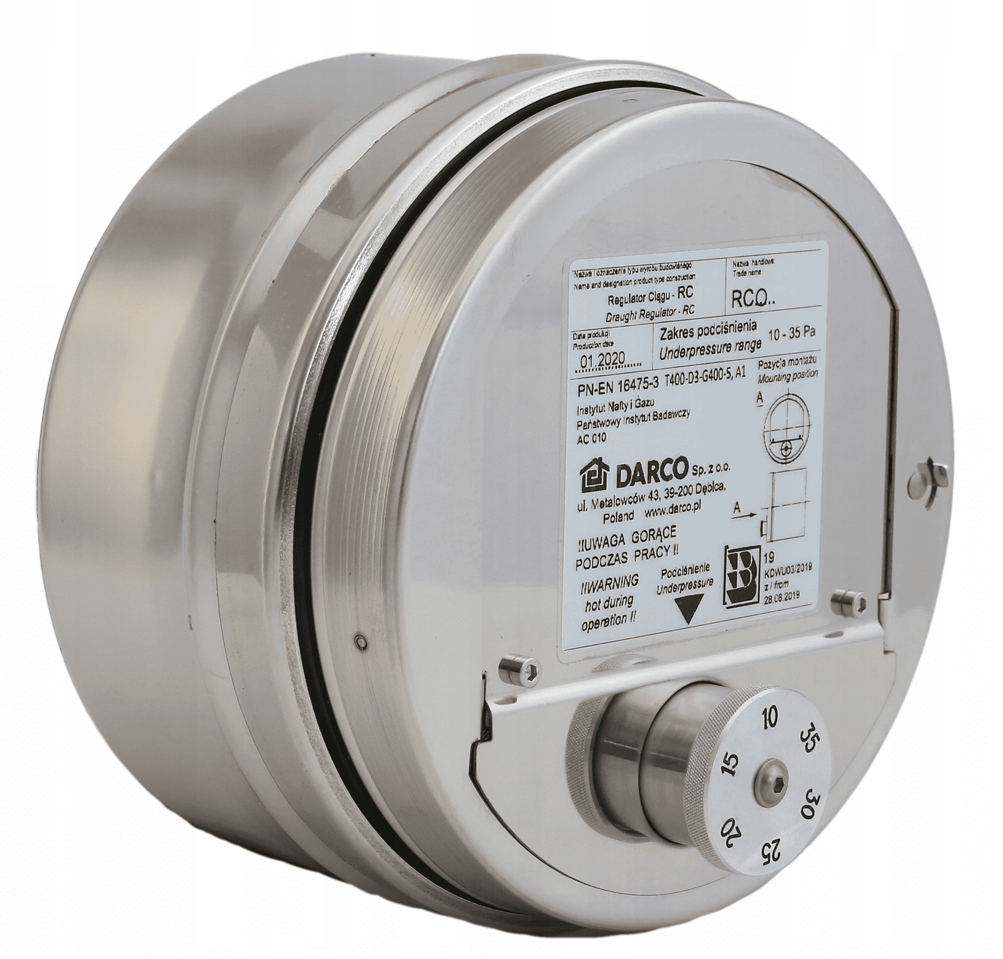 RCO-CH 150 DARCO regulátor ťahu komína